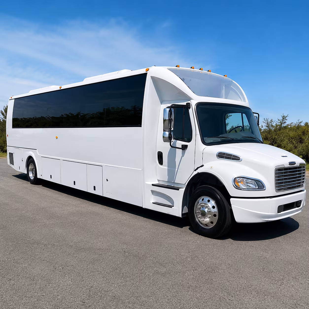 party buses in black white and silver for hialeah prom night photos